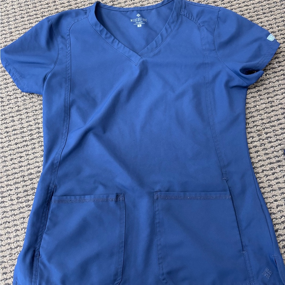Med Couture Women's Scrub Set Navy Size Small Like New Smoke Free